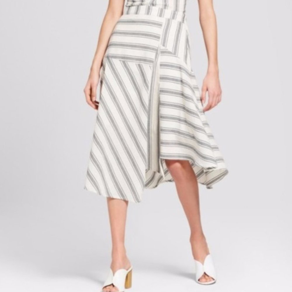 Striped Asymmetrical Skirt